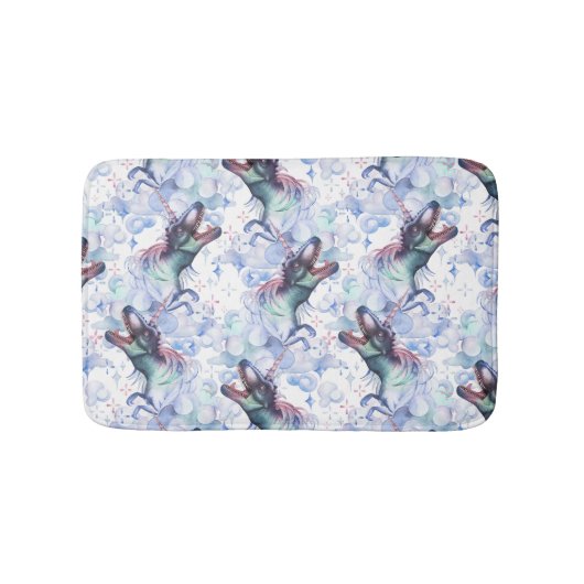 Dinocorn Wolken | Mystical Unicorn Horned Dinosaur Badematte (Vorderseite)