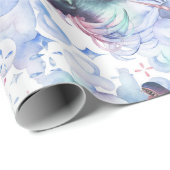 Dinocorn Wolken | Mystical Unicorn Horned Dinosaur Geschenkpapier (Rolleneckpunkt)