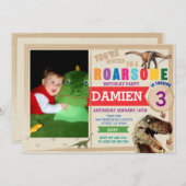 Dinodaur Birthday Einladung Dino Trex Einladung (Vorne/Hinten)