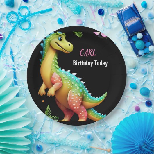 Dinomädchen Pappteller (Party)