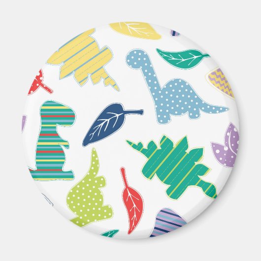 Dinomit! Niedliches Dinosaurier-Muster Magnet (Vorne)