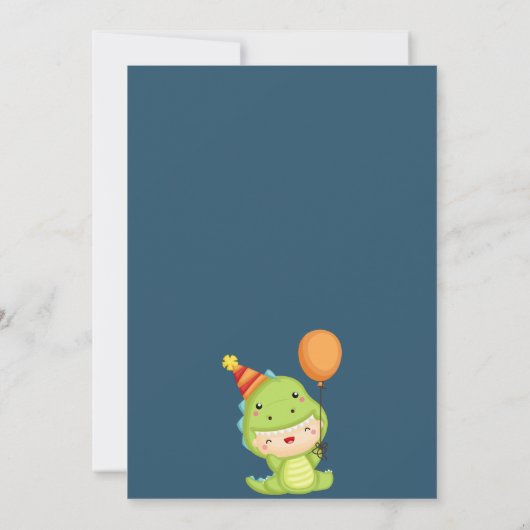 Dinomit Party Dinosaur Geburtstag Einladung (Rückseite)