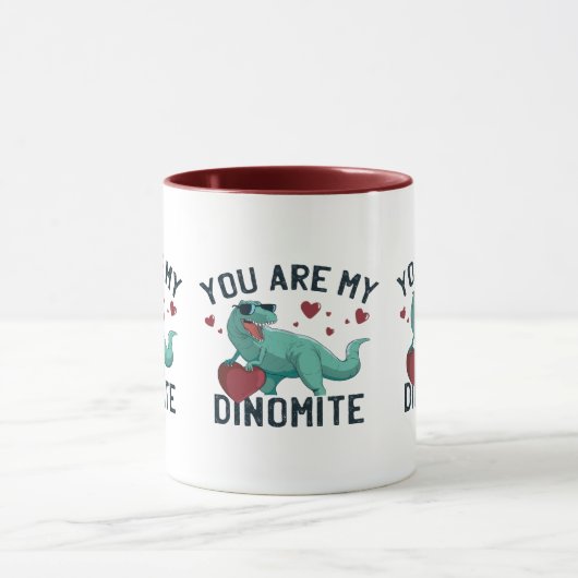 Dinomit Valentine Spaß T-Rex Tasse (Zentrum)
