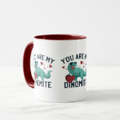 Dinomit Valentine Spaß T-Rex Tasse (Vorderseite Links)