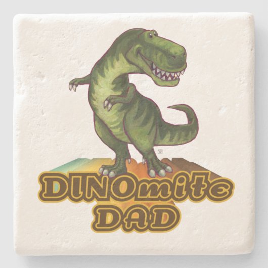 Dinomite Dad Steinuntersetzer (Vorderseite)