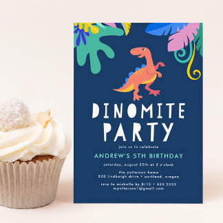 Dinomite Dinosaur Geburtstagsparty Einladung