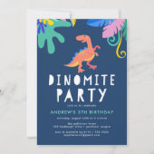 Dinomite Dinosaur Geburtstagsparty Einladung (Vorderseite)