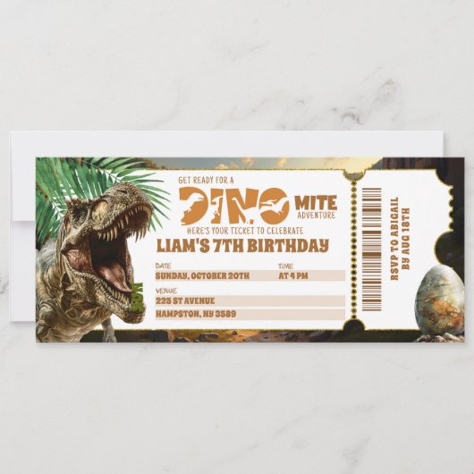Dinomite Jurassic Birthday Ticket (Vorderseite)