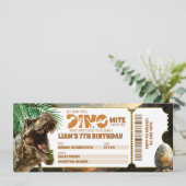 Dinomite Jurassic Geburtstagsticket (Stehend Vorderseite)