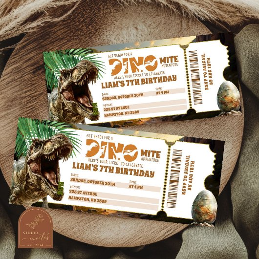 Dinomite Jurassic Geburtstagsticket