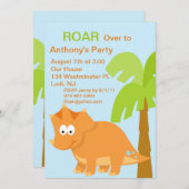 DINOmite orange Einladung (Vorne/Hinten)