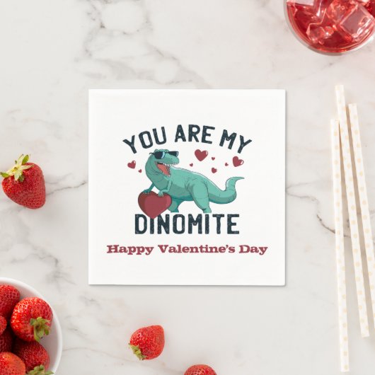 Dinomite Valentine Spaß Serviette (Beispiel)