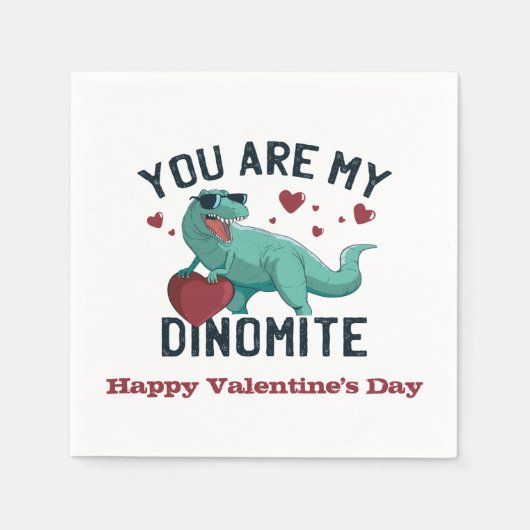 Dinomite Valentine Spaß Serviette (Vorderseite)