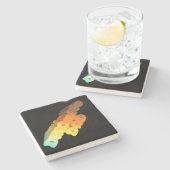 Dinomite Vater Words Steinuntersetzer (Seitenansicht)