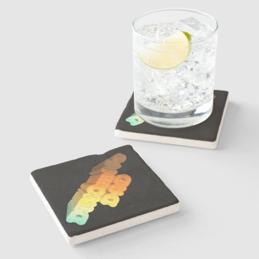 Dinomite Vater Words Steinuntersetzer (Seitenansicht)