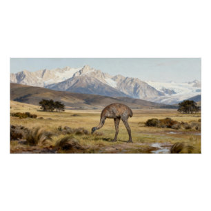 Dinornis robustus – Südinsel-Riesenmoa Poster