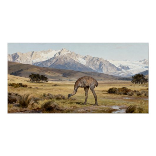 Dinornis robustus – Südinsel-Riesenmoa Poster (Vorderseite)