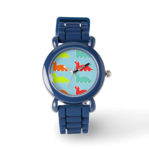 Dinos auf blau armbanduhr