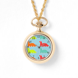 Dinos auf blau armbanduhr