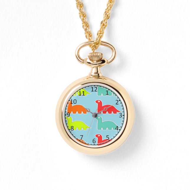 Dinos auf blau armbanduhr (Vorderseite)