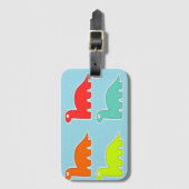 Dinos auf blau gepäckanhänger (Vorderseite Vertikal)