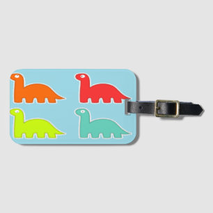 Dinos auf blau gepäckanhänger