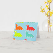Dinos auf blau karte (Gelbe Blume)