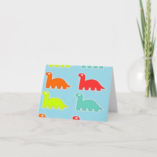 Dinos auf blau karte (Vorderseite)