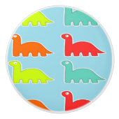 Dinos auf blau keramikknauf (Vorderseite)