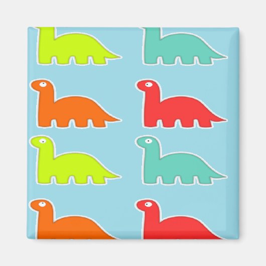 Dinos auf blau magnet (Vorne)