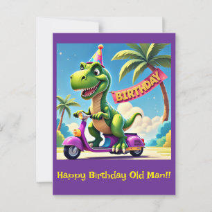 " DINO'S BIRTHDAY JOYRIDE " POSTKARTE
