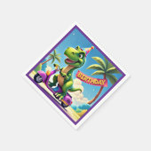 " DINO'S BIRTHDAY JOYRIDE " SERVIETTE (Ecke)