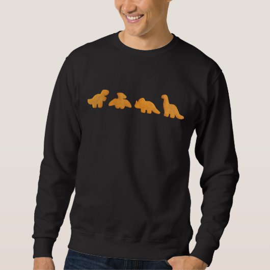 Dinos Chicken Nuggets Muster Funny Realistisch Din Sweatshirt (Vorderseite)
