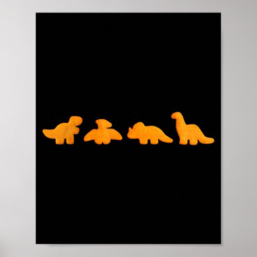 Dinos Chicken Nuggets Pattern _ Funny Realistic Di Poster (Vorne)