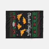 Dinos Chicken Nuggets Ugly Christmas Sweater Funny Fleecedecke (Vorderseite (Horizontal))