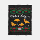 Dinos Chicken Nuggets Ugly Christmas Sweater Funny Fleecedecke (Vorderseite)