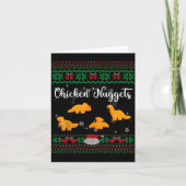 Dinos Chicken Nuggets Ugly Christmas Sweater Funny Karte (Vorderseite)