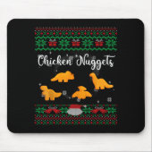 Dinos Chicken Nuggets Ugly Christmas Sweater Funny Mousepad (Vorne)