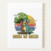 Dinos Go Green – Retro-Öko-Dinosaurier-Design Planer (Rückseite)