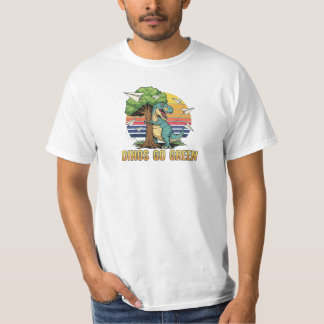 Dinos Go Green – Retro-Öko-Dinosaurier-Design T-Shirt