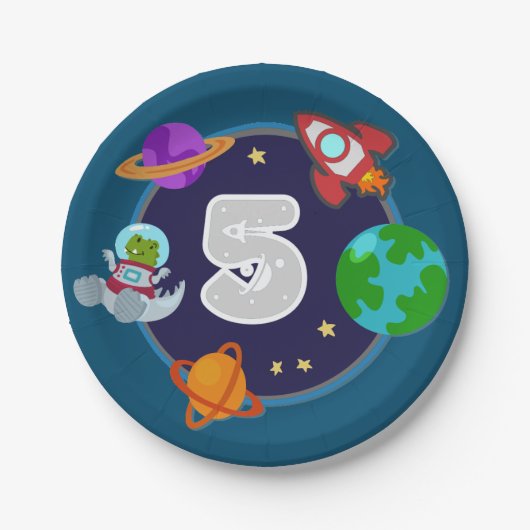 Dinos in Space-Teller Pappteller (Vorderseite)