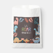 Dinos lassen Sie uns Kindergeburtstag rauschen Geschenktütchen (Vorderseite)