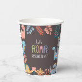 Dinos lassen Sie uns Kindergeburtstag rauschen Pappbecher (Vorderseite)