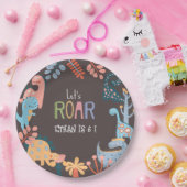 Dinos lassen Sie uns Kindergeburtstag rauschen Pappteller (Party)