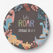 Dinos lassen Sie uns Kindergeburtstag rauschen Pappteller (Vorderseite)