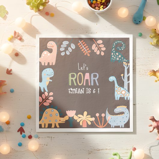 Dinos lassen Sie uns Kindergeburtstag rauschen Serviette