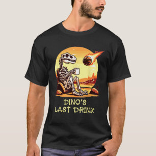 Dino's Last Drink Dinosaur Skeleton Kaffee Lover F T-Shirt