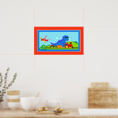 Dinos, Züge und Flugzeug Poster (Küche)
