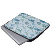 Dinosau Blue Pattern Laptopschutzhülle (Vorne Knopf)
