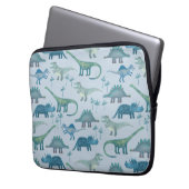 Dinosau Blue Pattern Laptopschutzhülle (Vorderseite Links)